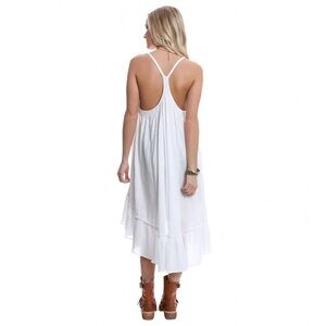 Free People White Racerback Tiered Summer Dress - Women's Size S Boho Style